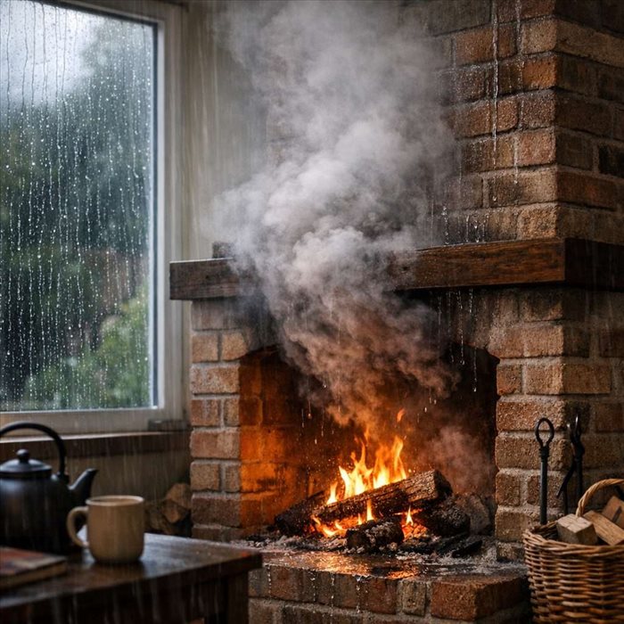Cheminée qui refoule quand il pleut : causes et solutions efficaces