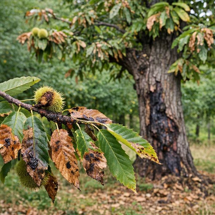 Châtaignier malade : maladies, symptômes et solutions de protection